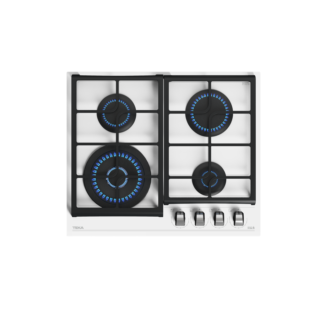 TEKA GZC 64320 XBB WH 60cm 4 GÖZ GAZLI BEYAZ CAM OCAK MARBLE WHITE GLASS