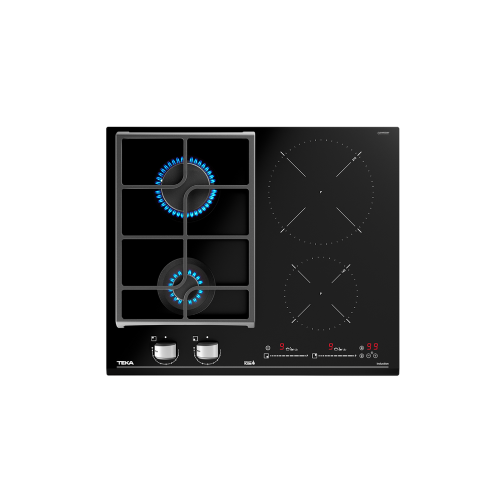 TEKA JZC 64322 BK 60cm 4GÖZ HYBRID İNDÜKSİYON+GAZ OCAK BLACK GLASS