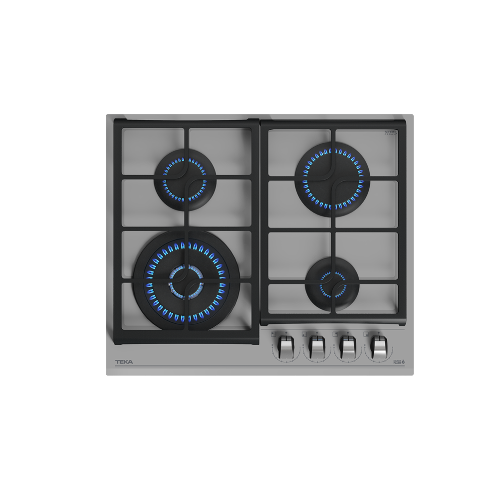 TEKA GZC 64320 XBN SM 60cm 4 GÖZ GAZLI CAM OCAK STEAM GREY GLASS