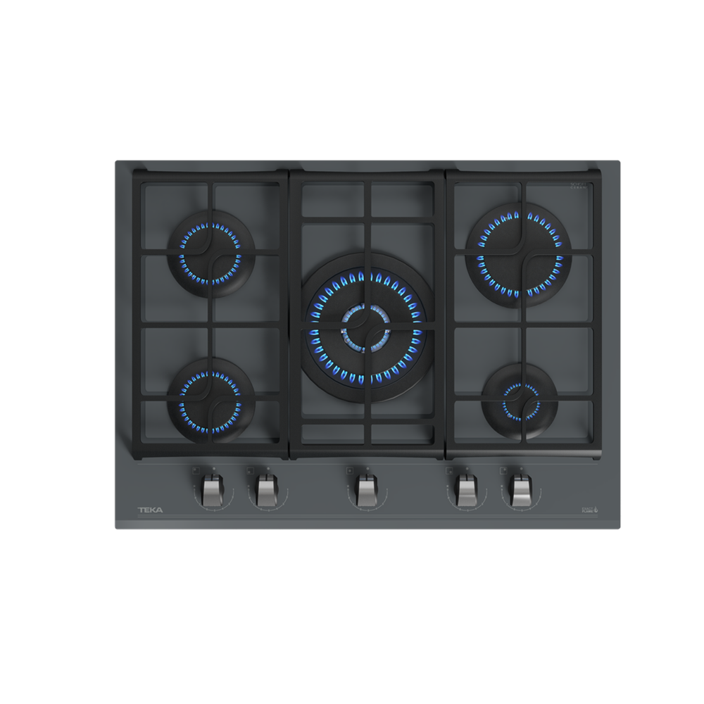 TEKA GZC 75330 XBN ST 70CM 5 GÖZ GAZLI CAM OCAK STONE GREY GLASS
