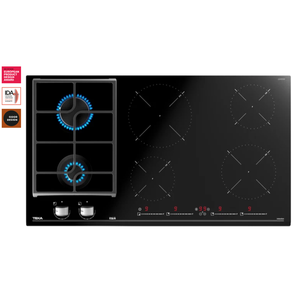 TEKA JZC 96324 BK 90CM 6 GÖZ HYBRID OCAK 2 GÖZ GAZ 4 GÖZ İNDÜKSİYON