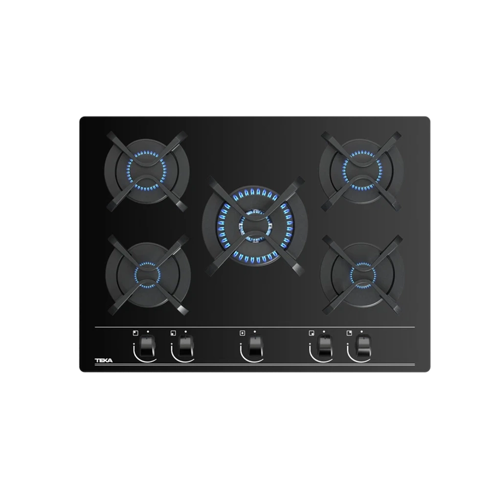 TEKA GBC 75030 KBC BK 70cm 5 GÖZ GAZLI SİYAH CAM OCAK BLACK GLASS