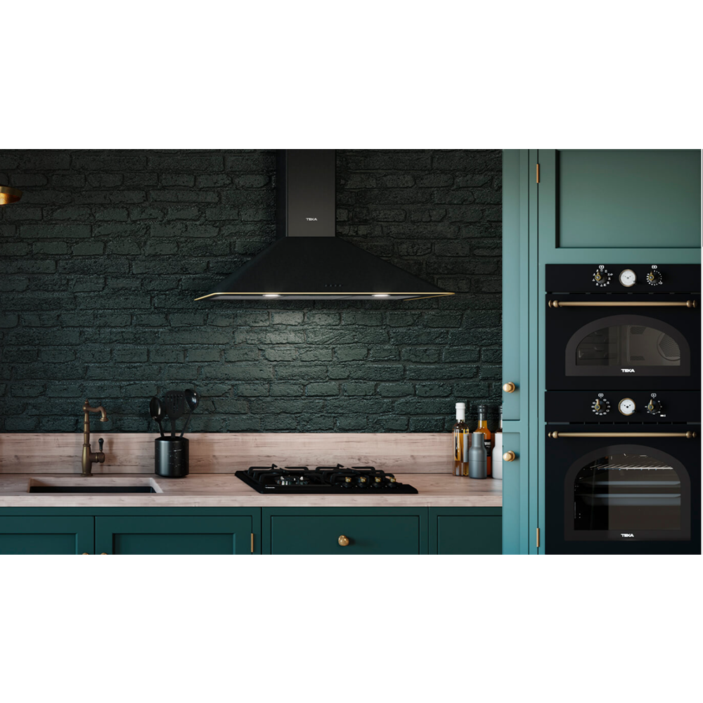 TEKA DOS 90.2 AB RUSTİK SERİ 90CM 650 m3/h ÇEKİŞLİ DAVLUMBAZ ANTRASİT BRASS
