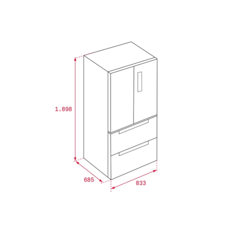TEKA RFD 77820 SS 83cm 582LT. FRENCHDOOR GARDROP BUZDOLABI
