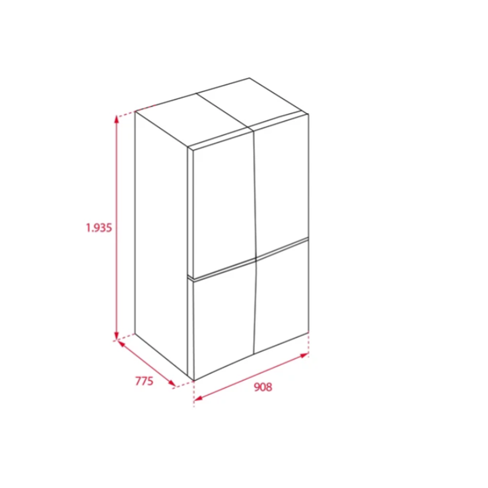 TEKA RMF 77920 EU 90CM 650LT. NOFROST 4 KAPILI GARDROP BUZDOLABI