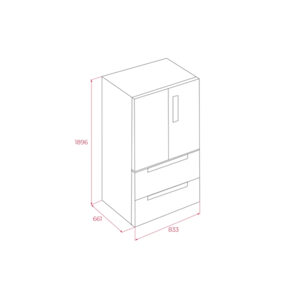 TEKA RFD 77825 GBK 83CM 520LT. FRENCHDOOR GARDROP BUZDOLABI SİYAH CAM
