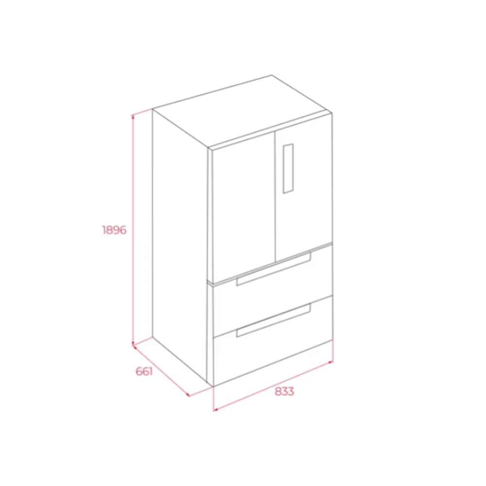 TEKA RFD 77825 SS 83CM 520LT. FRENCHDOOR GARDROP BUZDOLABI