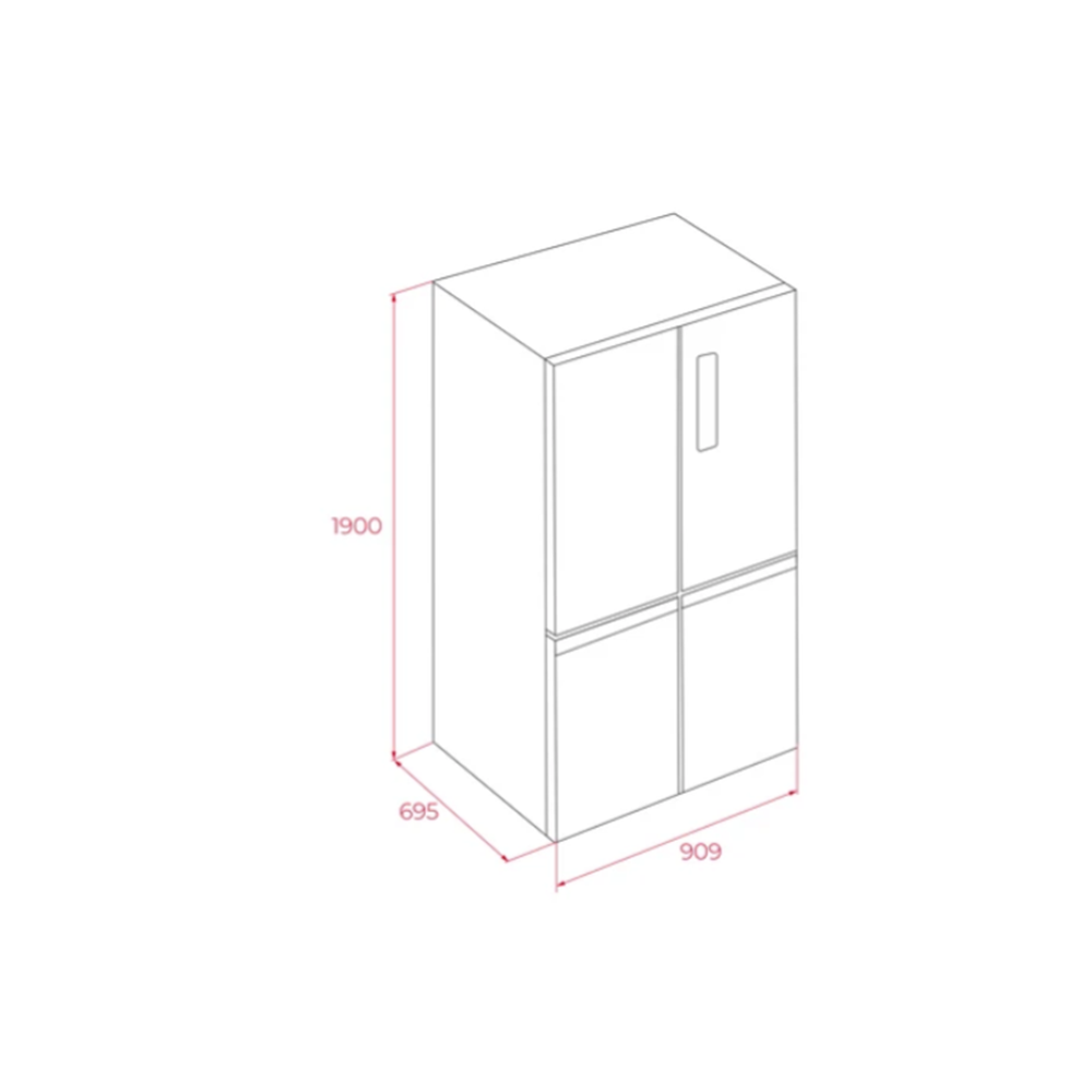 TEKA RMF 77960 SS 90CM 550LT. NOFROST 4 KAPILI GARDROP BUZDOLABI