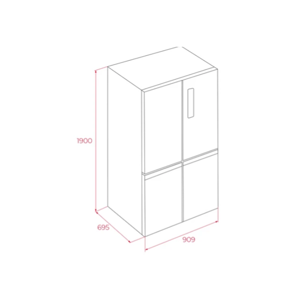 TEKA RMF 77960 DSS 90CM 550LT. NOFROST 4 KAPILI GARDROP BUZDOLABI