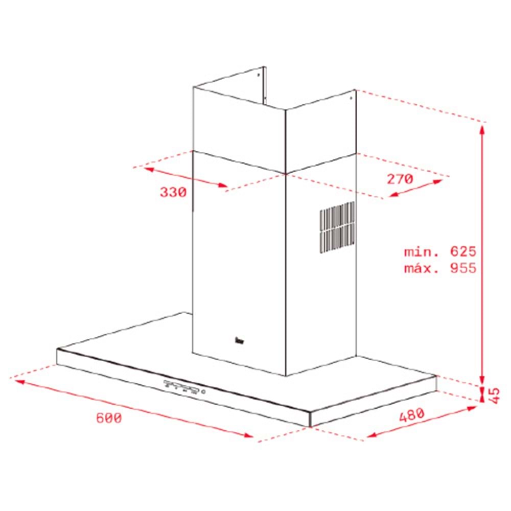 TEKA DSJ 650 ULTRA SLIM 60CM 380 m³/h ÇEKİŞLİ ÇELİK DAVLUMBAZ