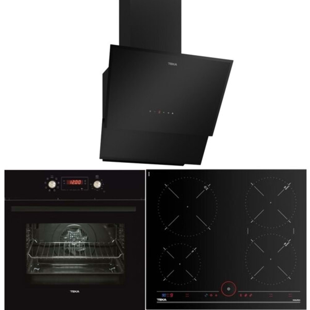 TEKA TVT 60.1 BK 60CM 800 m3/h ÇEKİŞLİ SİYAH CAM DAVLUMBAZ