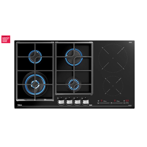 TEKA JZC 96342 BK 90CM 6 GÖZ HYBRID OCAK 4 GÖZ GAZ 2 GÖZ İNDÜKSİYON