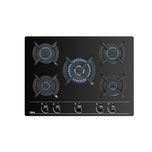 TEKA GBC 75030 KBC BK 70cm 5 GÖZ GAZLI SİYAH CAM OCAK BLACK GLASS