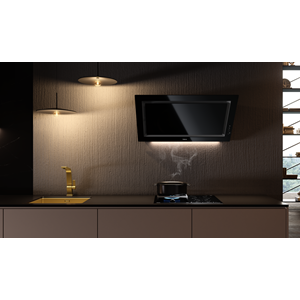 TEKA DLV 98660 BK 90CM 696 m3/h ÇEKİŞLİ SİYAH CAM DAVLUMBAZ