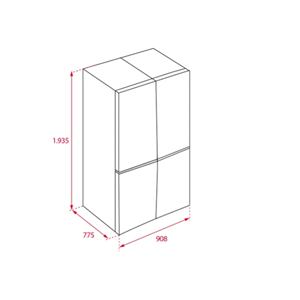 TEKA RMF 77920 EU 90CM 650LT. NOFROST 4 KAPILI GARDROP BUZDOLABI