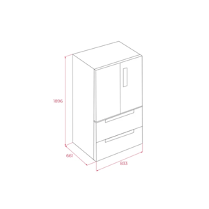 TEKA RFD 77825 GBK 83CM 520LT. FRENCHDOOR GARDROP BUZDOLABI SİYAH CAM