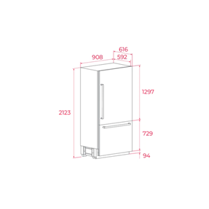 TEKA RBF 78980 FI 90cm 556LT. NOFROST ANKASTRE GARDROP BUZDOLABI