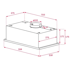 TEKA GFG2 WH 60cm BEYAZ CAM ENTEGRE ASPİRATÖR