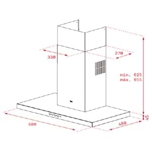 TEKA DSJ 650 ULTRA SLIM 60CM 380 m³/h ÇEKİŞLİ ÇELİK DAVLUMBAZ