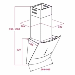 TEKA DVU 590 BK 90CM 600m3/h ÇEKİŞLİ UZAKTAN KUMANDALI DAVLUMBAZ