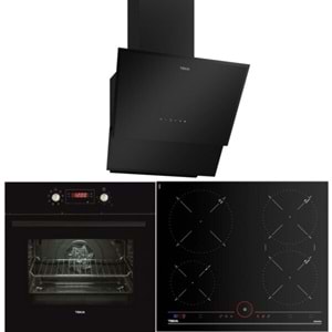 TEKA TVT 60.1 BK 60CM 800 m3/h ÇEKİŞLİ SİYAH CAM DAVLUMBAZ