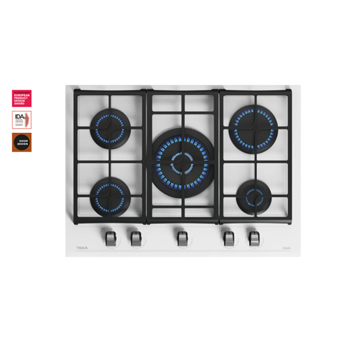 TEKA GZC 75330 WH 70cm 5 GÖZ GAZLI BEYAZ CAM OCAK MARBLE WHITE GLASS