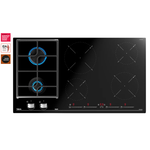 TEKA JZC 96324 BK 90CM 6 GÖZ HYBRID OCAK 2 GÖZ GAZ 4 GÖZ İNDÜKSİYON