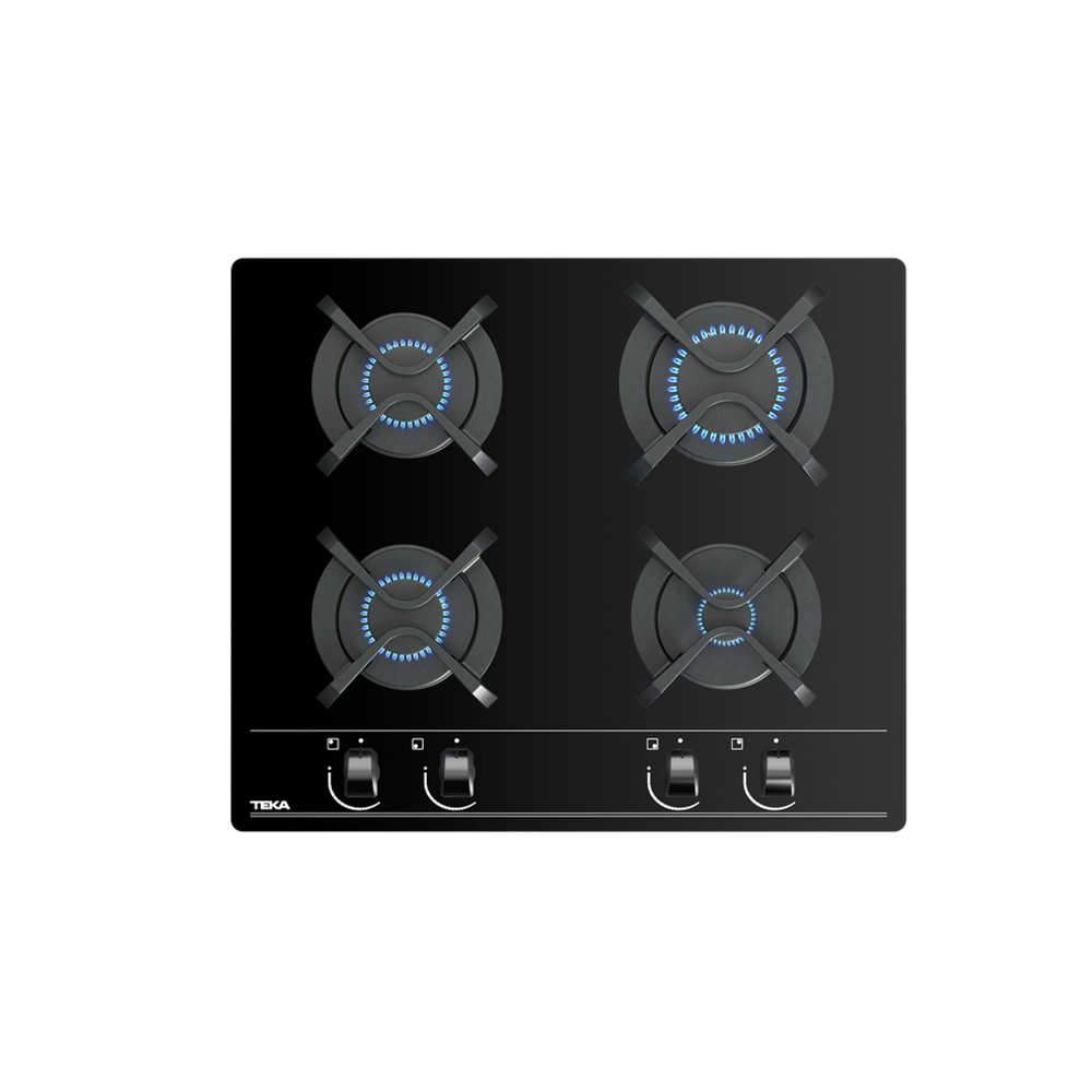TEKA GBC 64000 KBA BK 60cm 4 GÖZ GAZLI SİYAH CAM OCAK BLACK GLASS