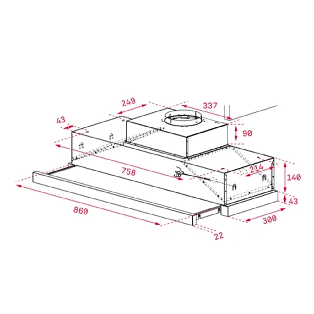 TEKA CNL 9415 BK 90CM SİYAH SÜRGÜLÜ ASPİRATÖR